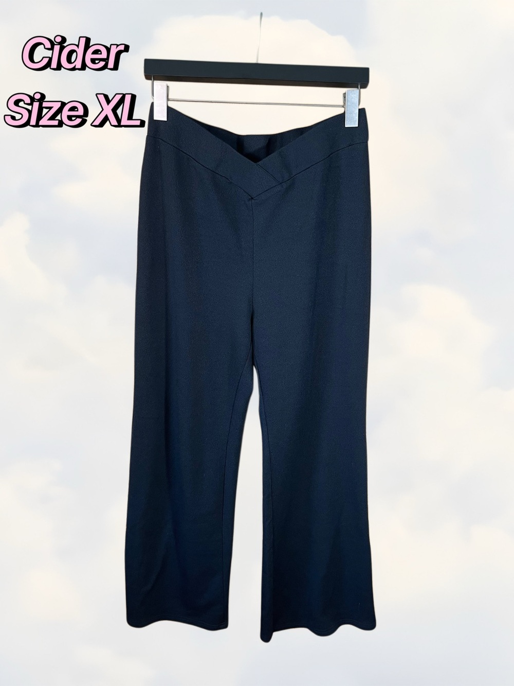 Cider Black Wide-Leg Stretchy Dress Pants Work Pants Size XL